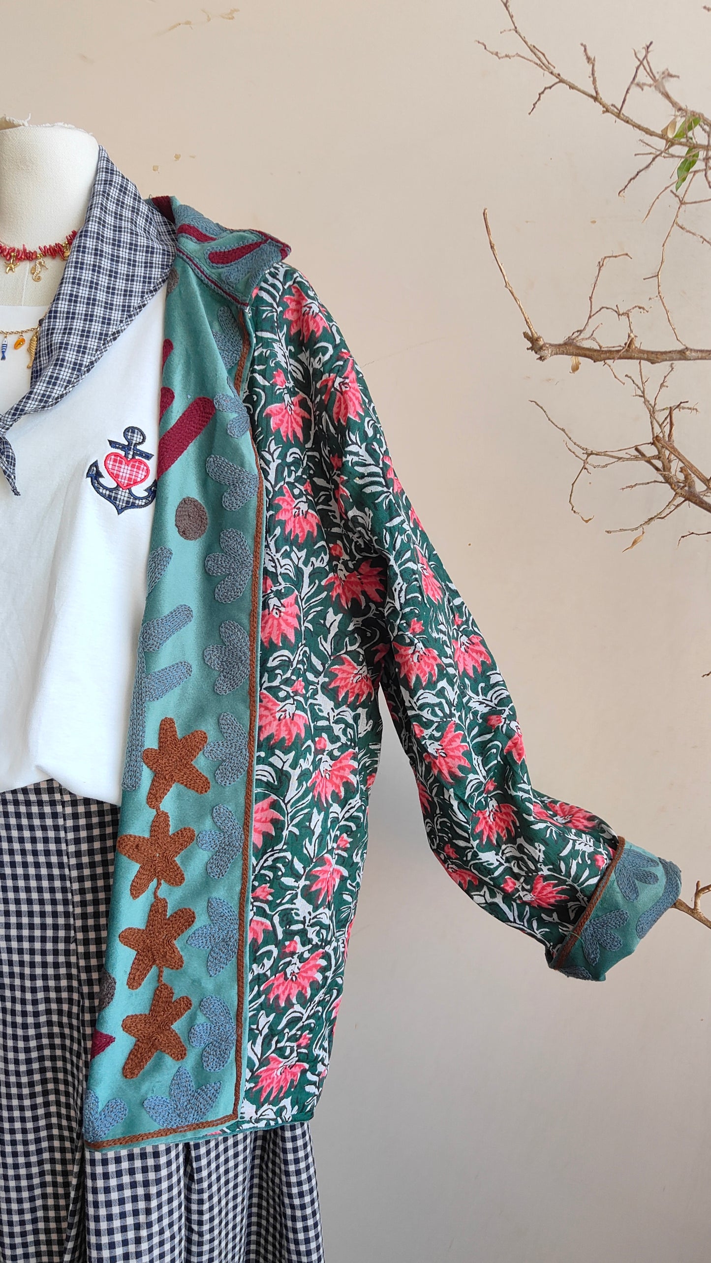 Giacca Boho con Tasche Laterali