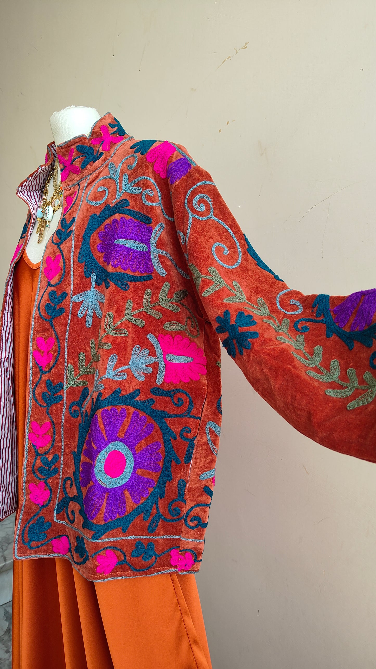Giacca Boho con Tasche Laterali