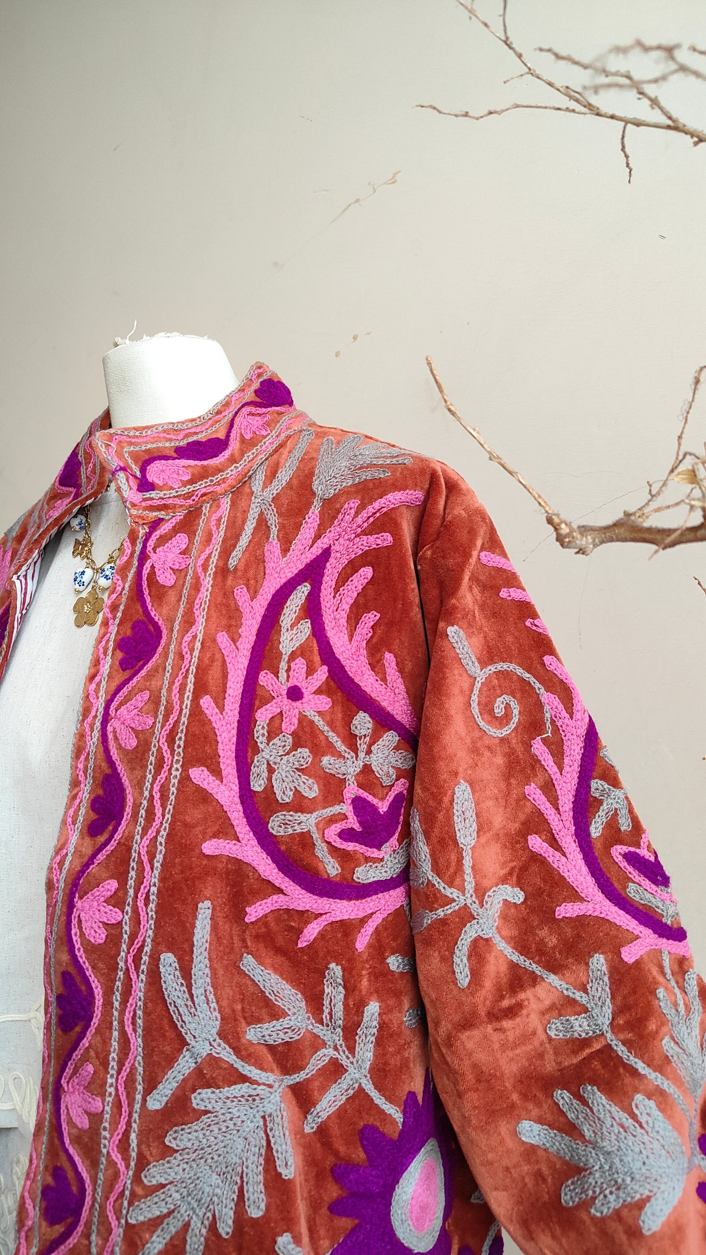 Giacca Boho con Tasche Laterali