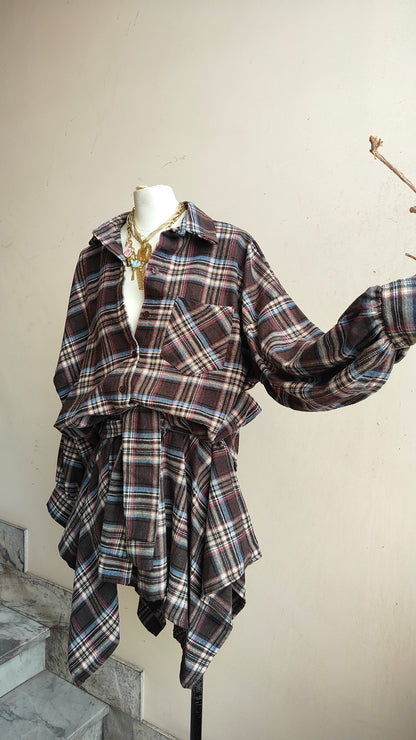 COMPLETO CHECK – CAMICIA & GONNA ASIMMETRICA