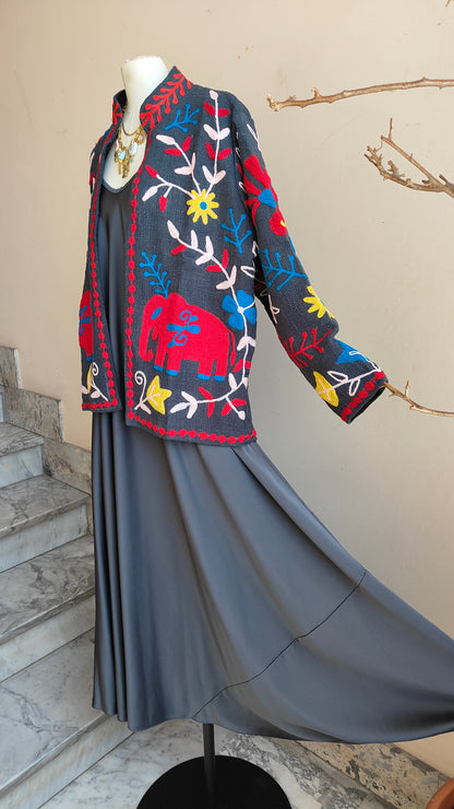Giacca Boho tasche Canapa