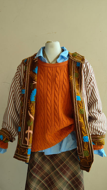 Giacca Boho con Tasche Laterali