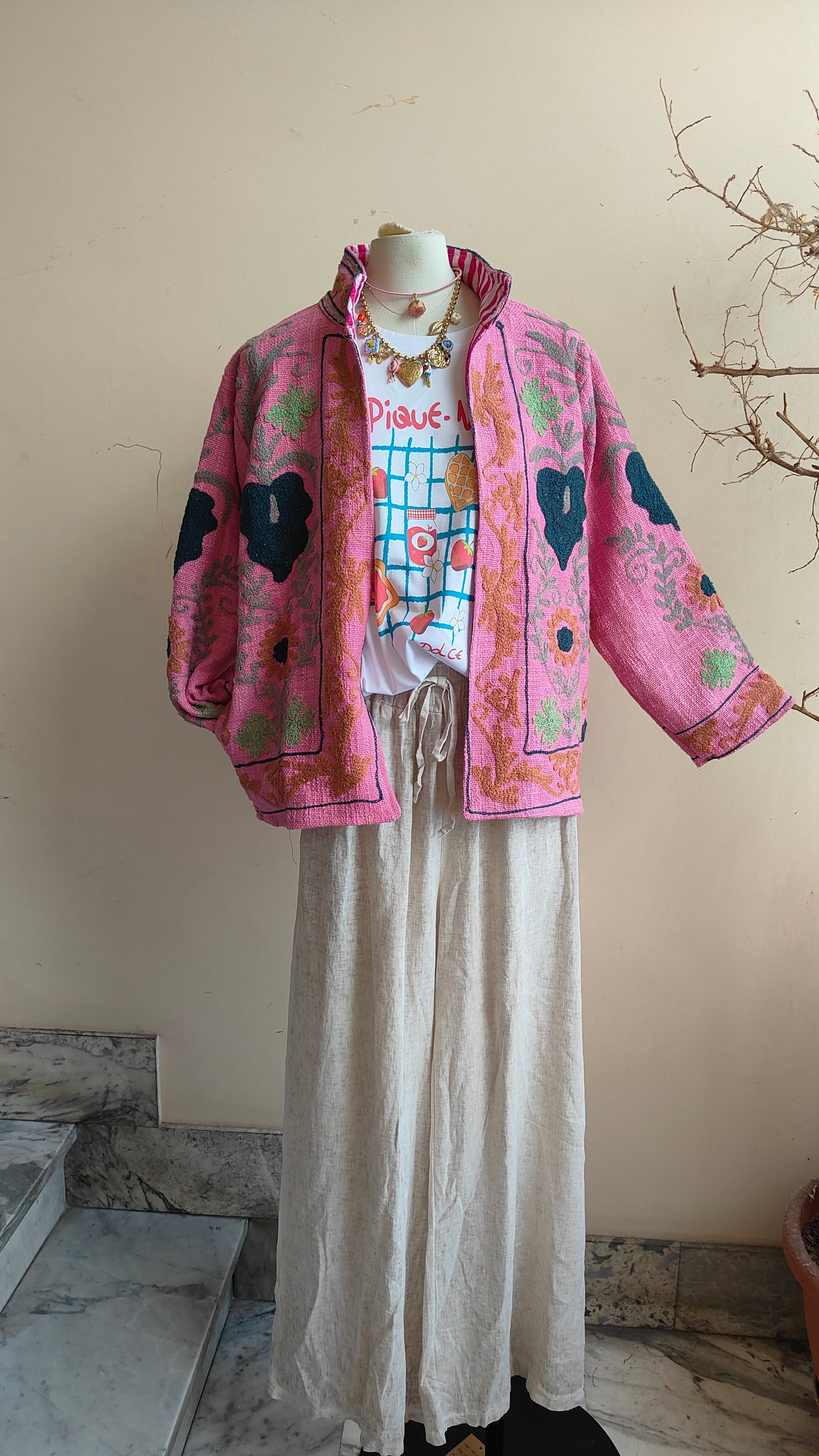 Giacca Boho tasche Canapa