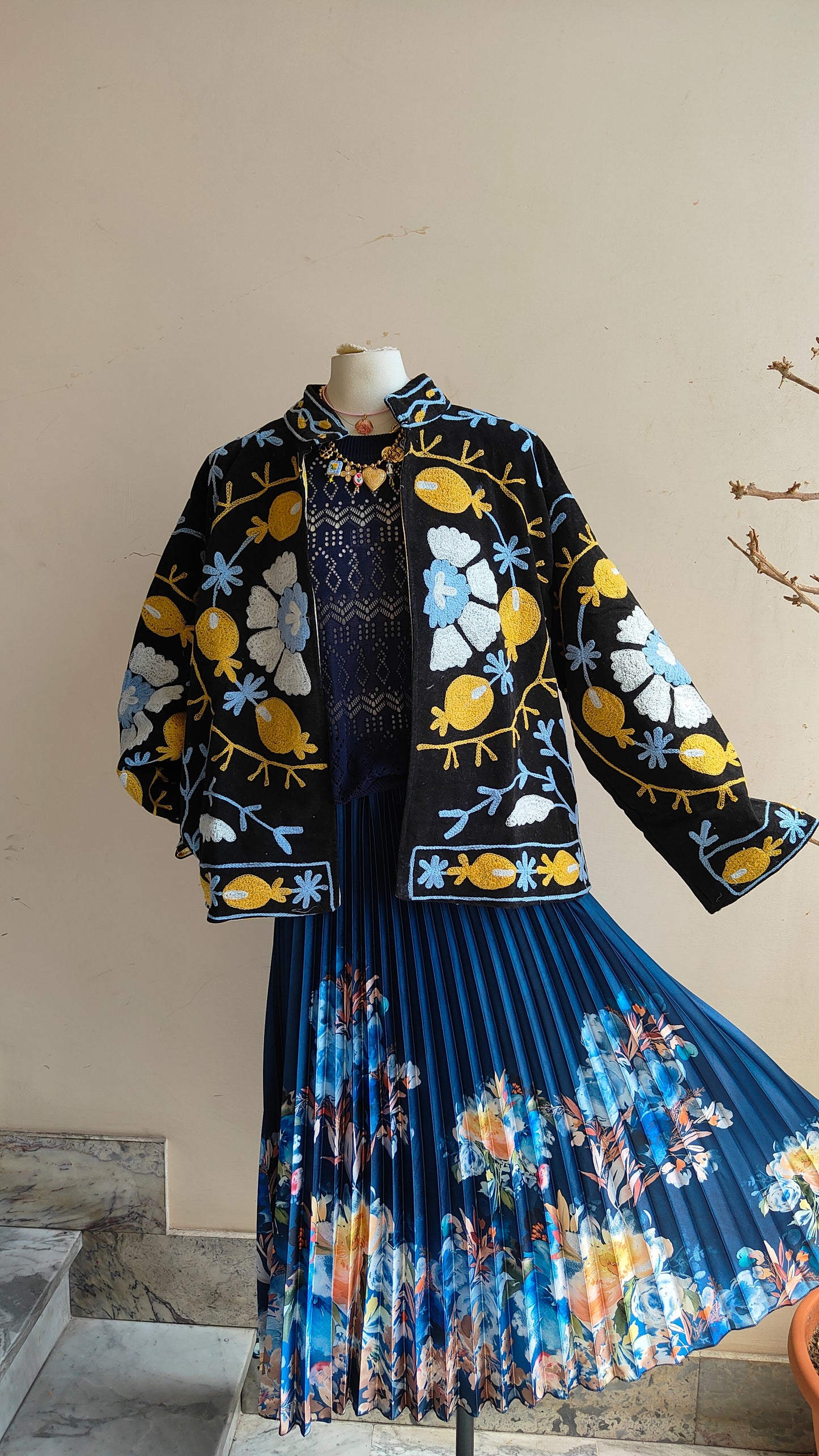 Giacca Boho con Tasche Laterali
