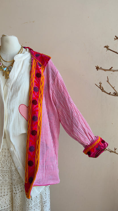 Giacca Boho con Tasche Laterali