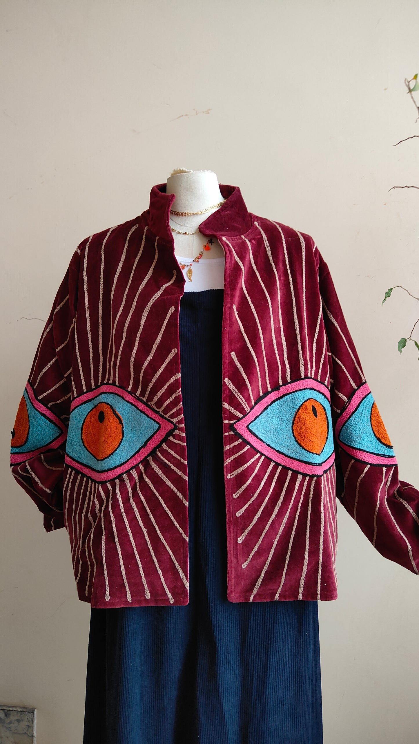 Giacca Boho con Tasche Laterali