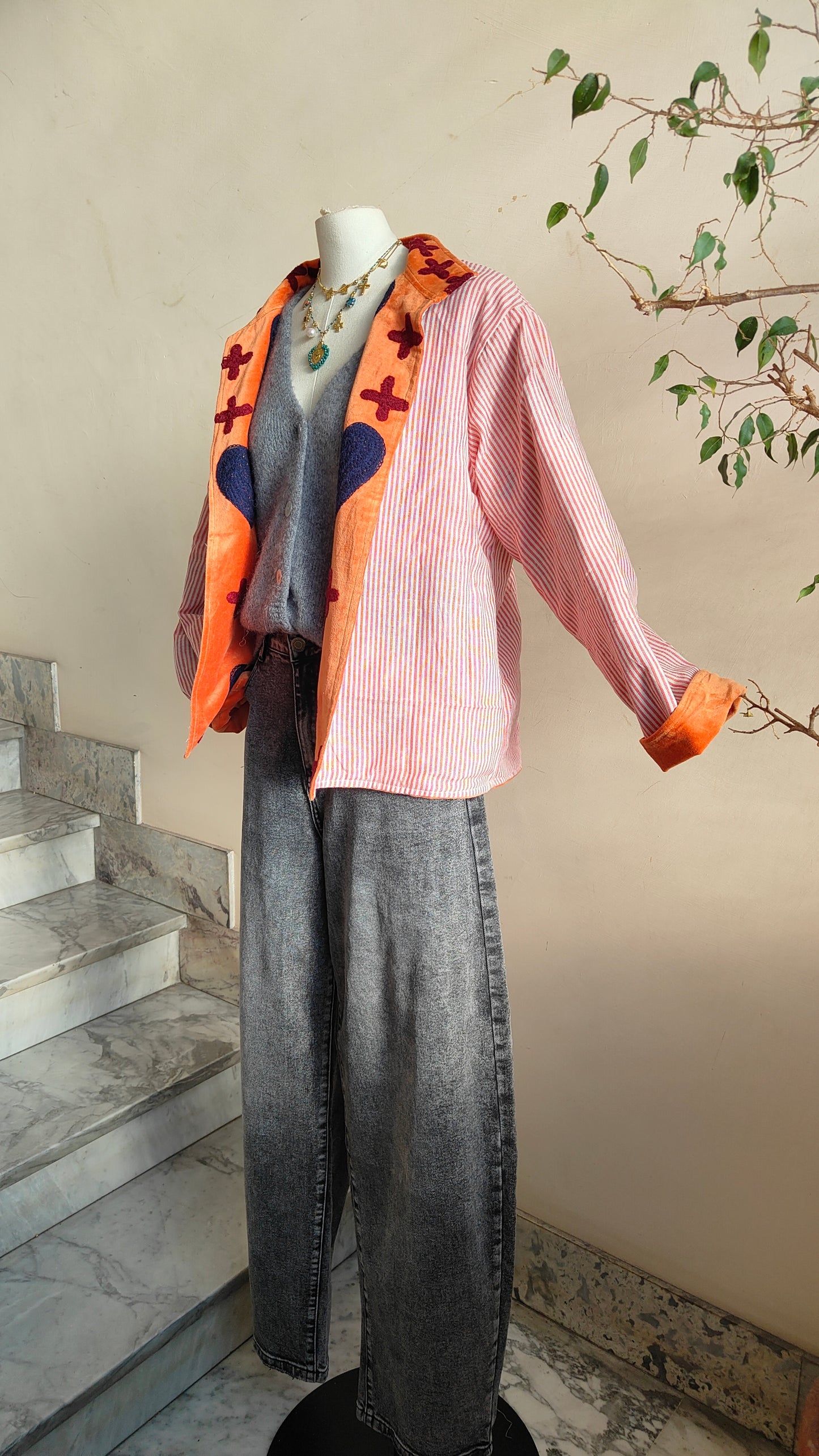 Giacca Boho con Tasche Laterali