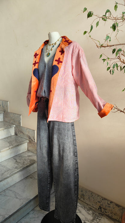 Giacca Boho con Tasche Laterali