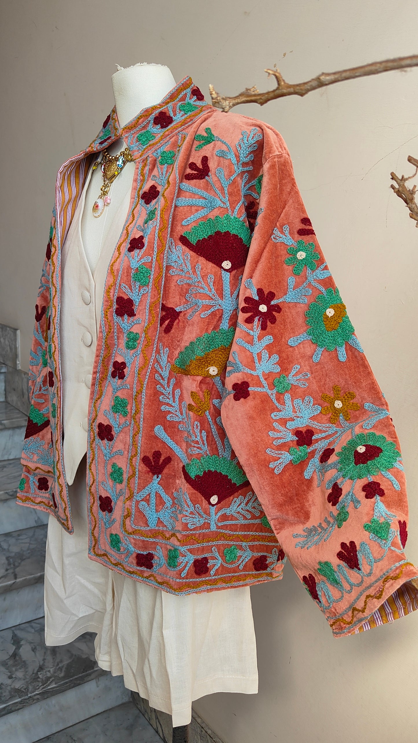 Giacca Boho con Tasche Laterali