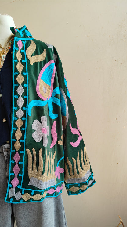 Giacca Boho con Tasche Laterali