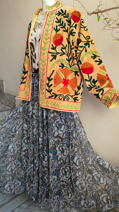 Giacca Boho con Tasche Laterali