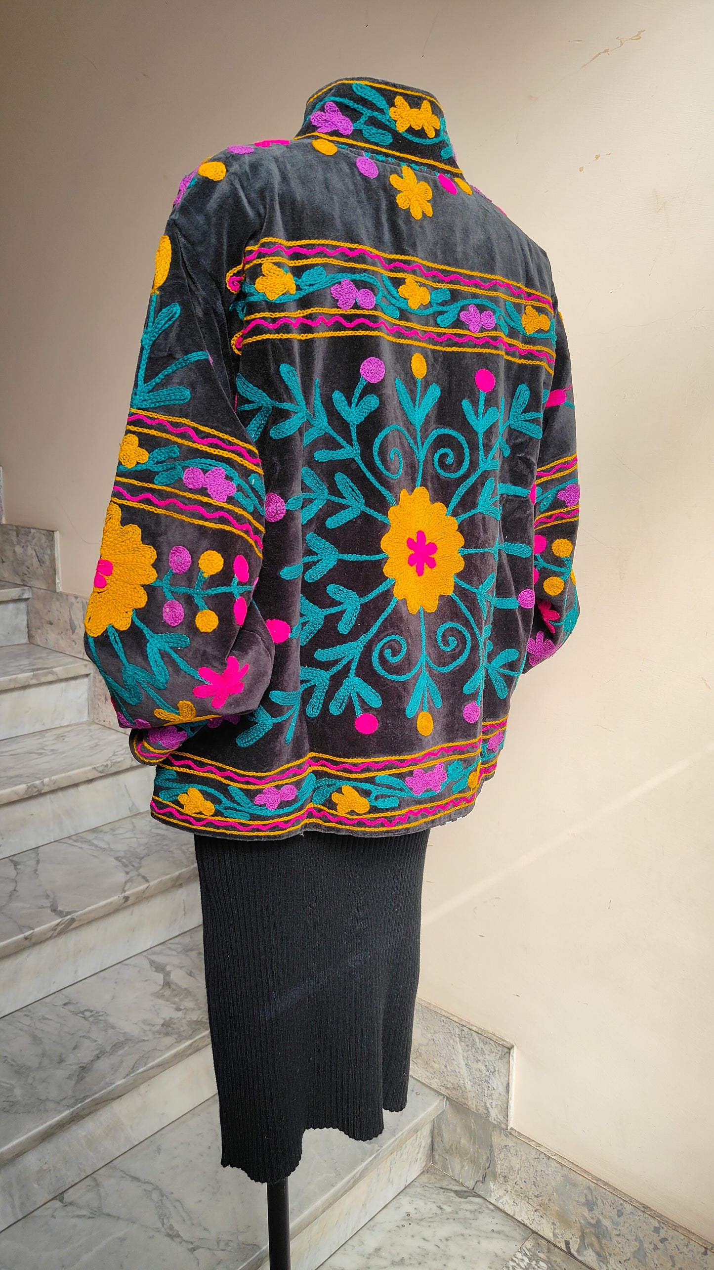Giacca Boho con Tasche Laterali