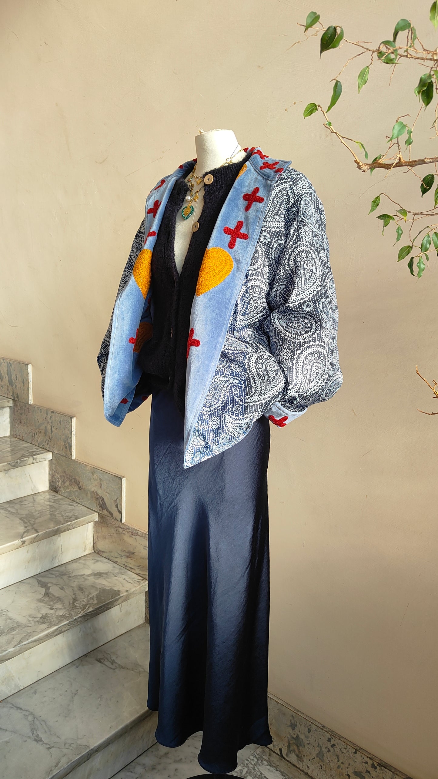 Giacca Boho con Tasche Laterali