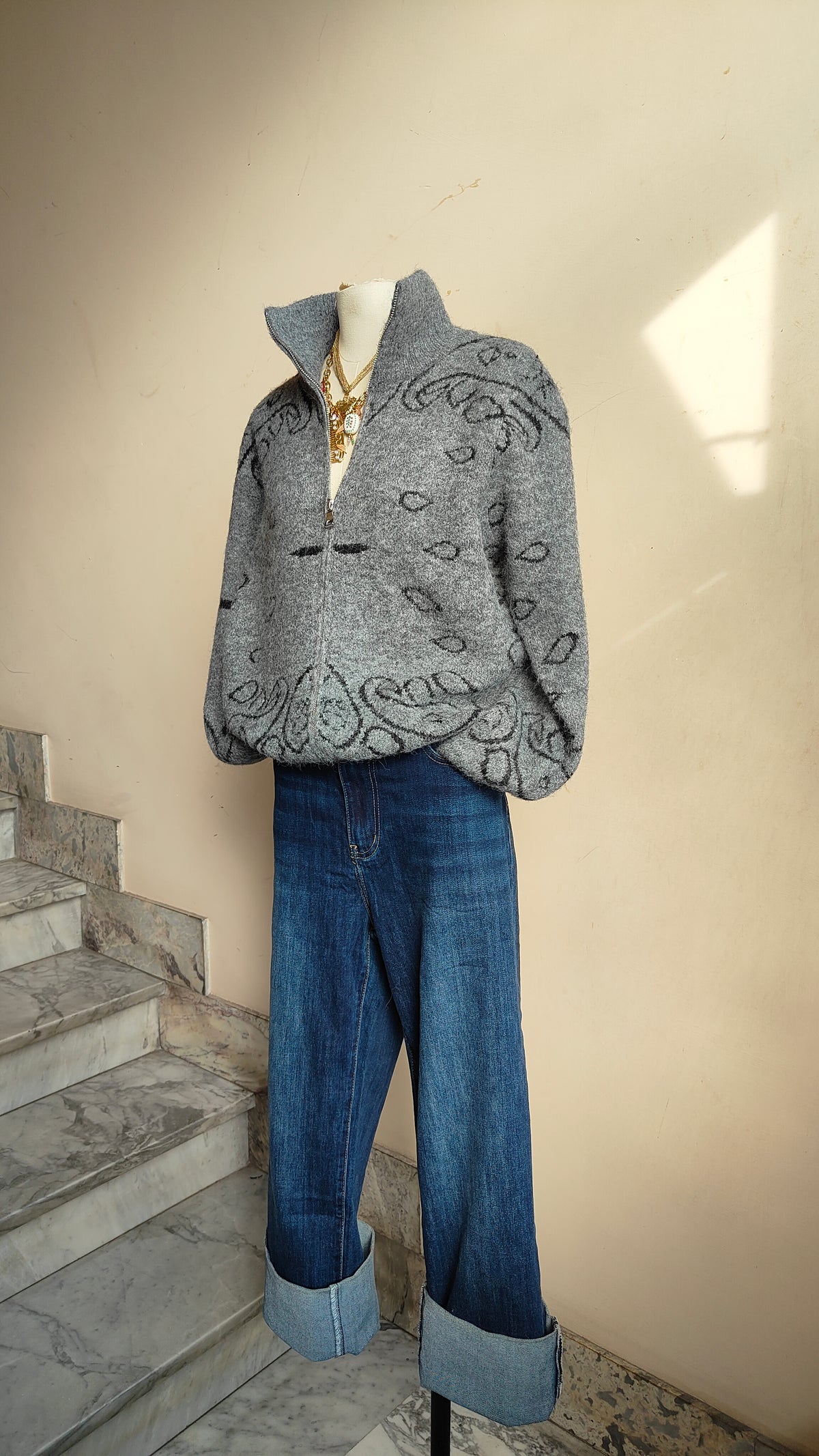 Cardigan Paisley Zip