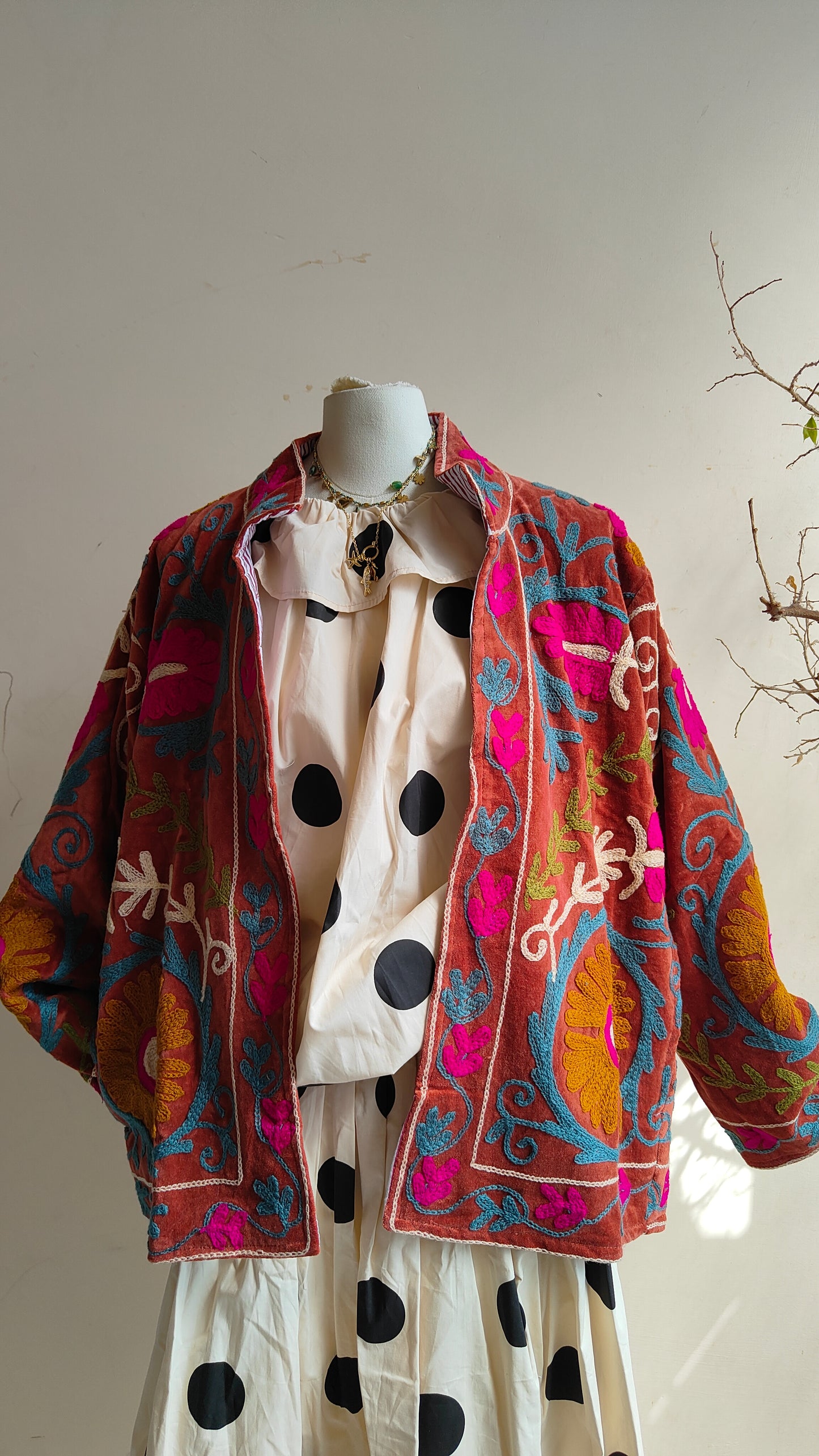 Giacca Boho con Tasche Laterali