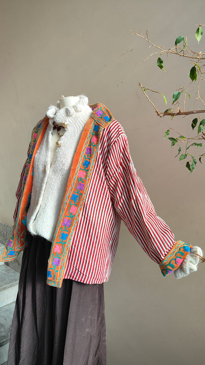 Giacca Boho con Tasche Laterali