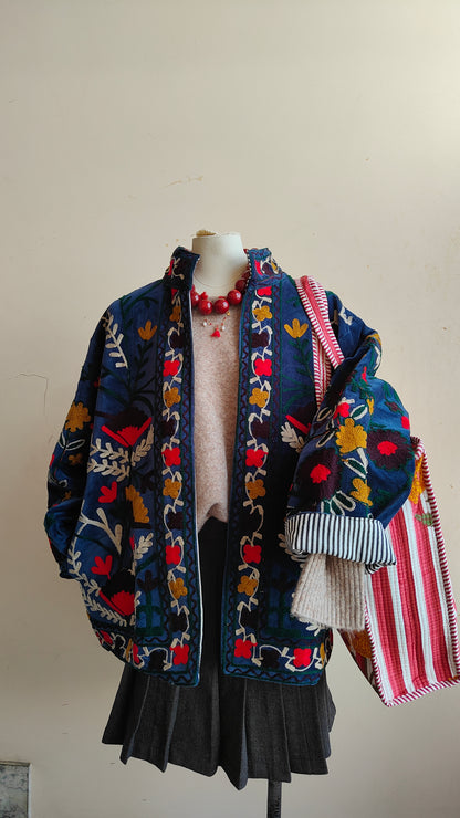 Giacca Boho con Tasche Laterali