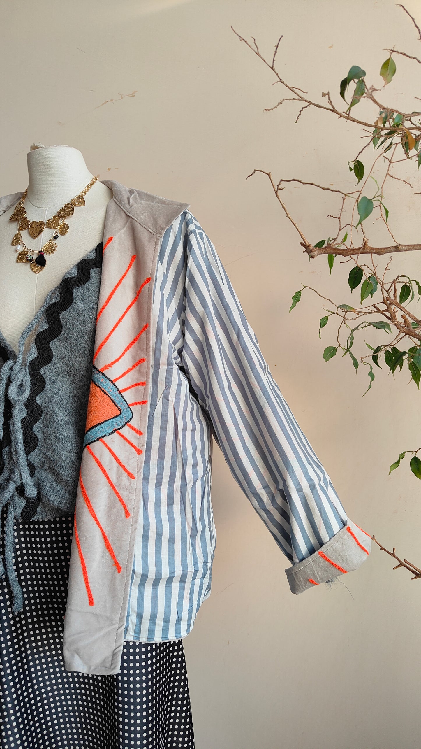 Giacca Boho con Tasche Laterali