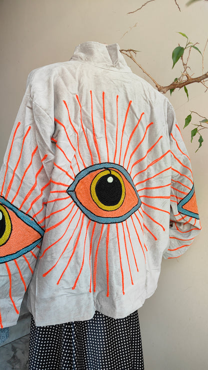 Giacca Boho con Tasche Laterali