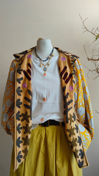 Giacca Boho con Tasche Laterali