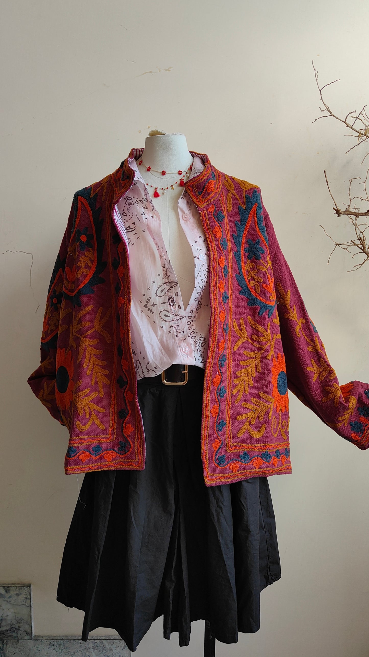 Giacca Boho tasche Canapa