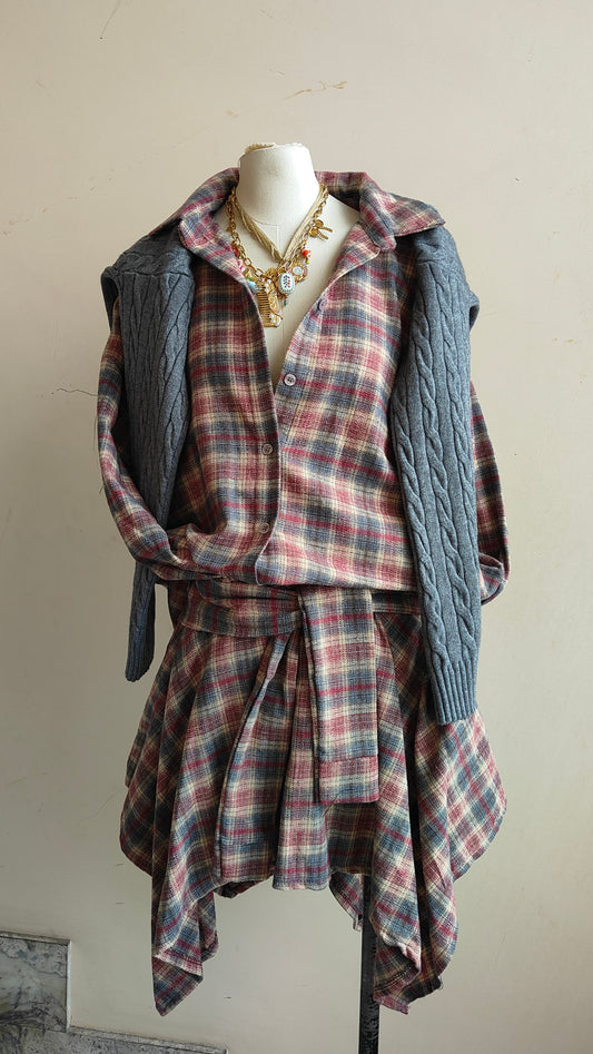 COMPLETO CHECK – CAMICIA & GONNA ASIMMETRICA