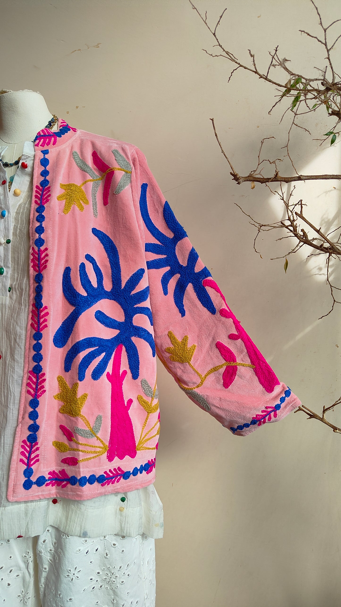 Giacca Boho con Tasche Laterali