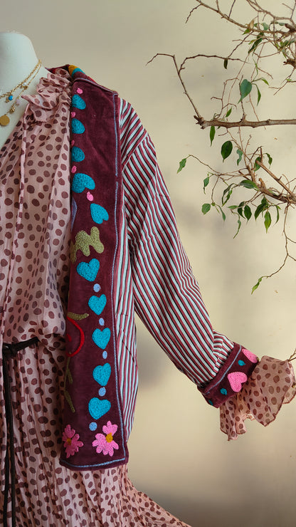 Giacca Boho con Tasche Laterali