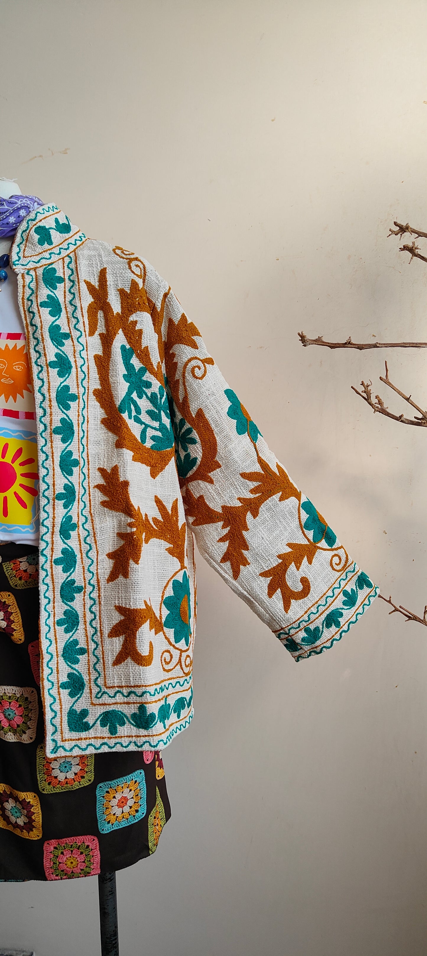 Giacca Boho tasche Canapa