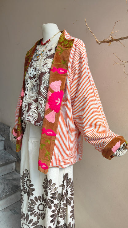 Giacca Boho con Tasche Laterali
