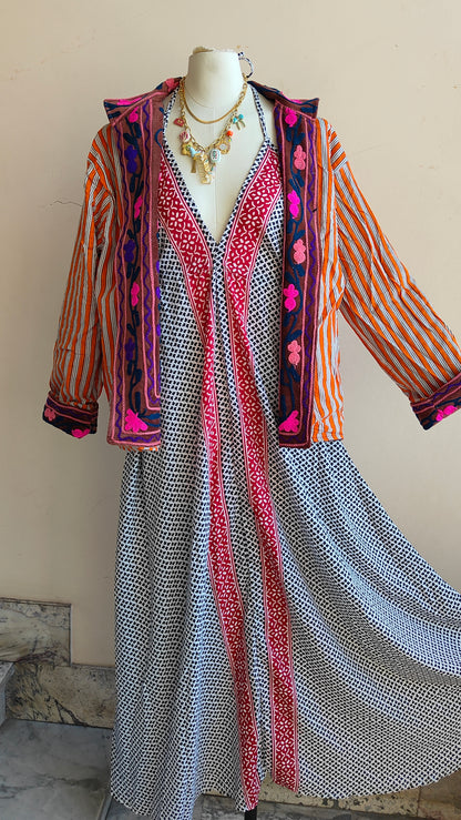 Giacca Boho con Tasche Laterali