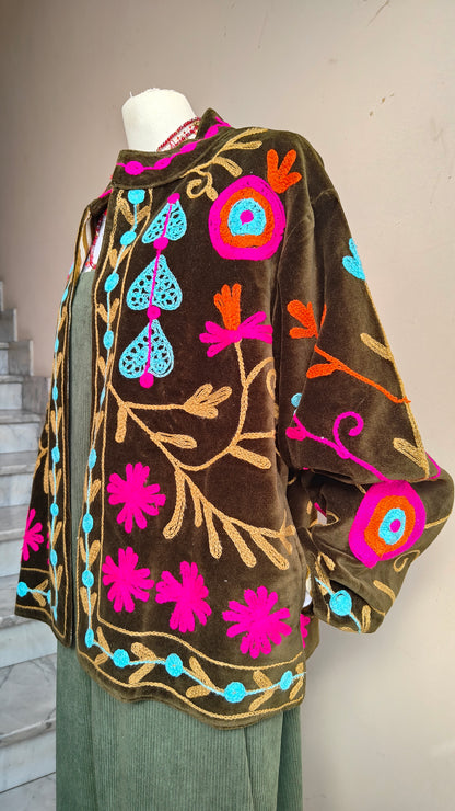 Giacca Boho con Tasche Laterali