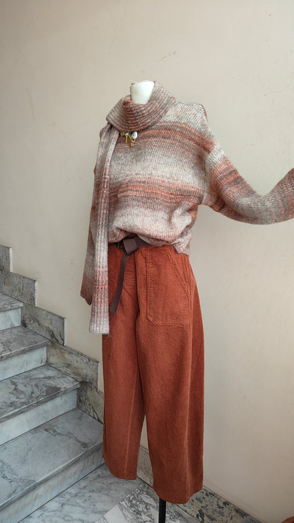 MAGLIONE SOFT MELANGE CON SCIARPA