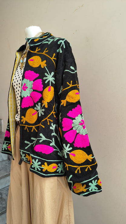 Giacca Boho con Tasche Laterali