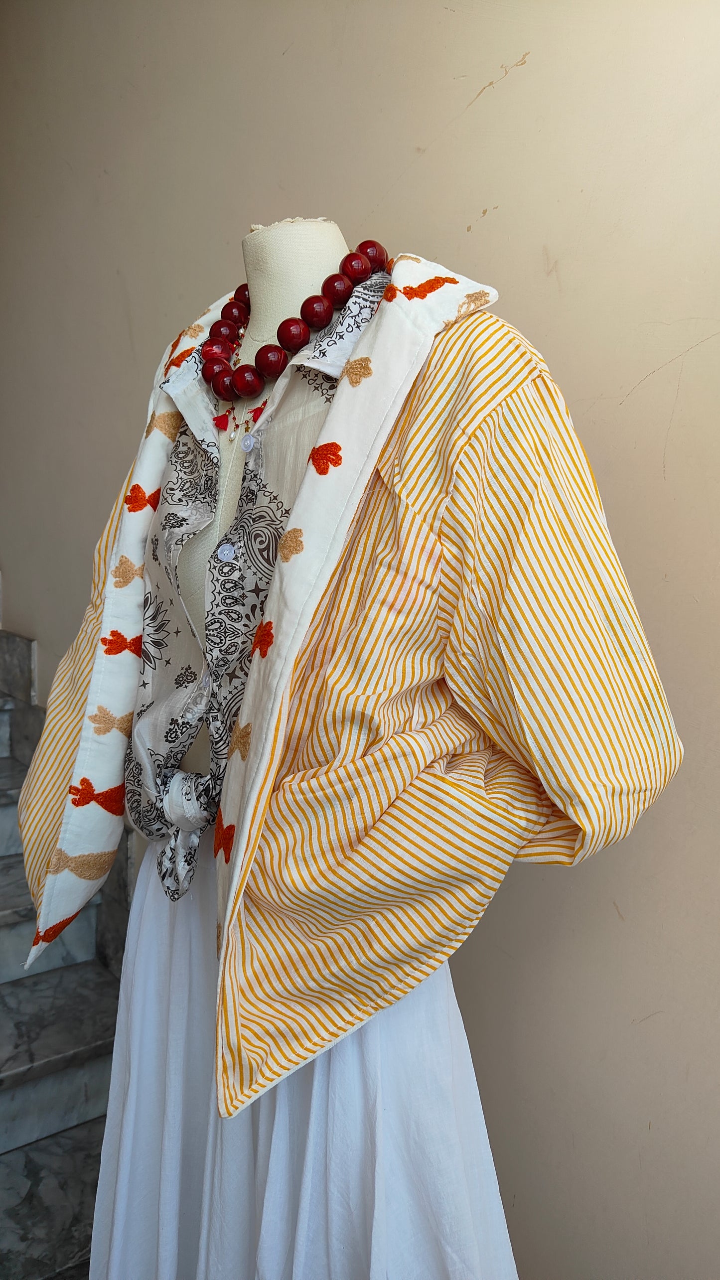 Giacca Boho con Tasche Laterali