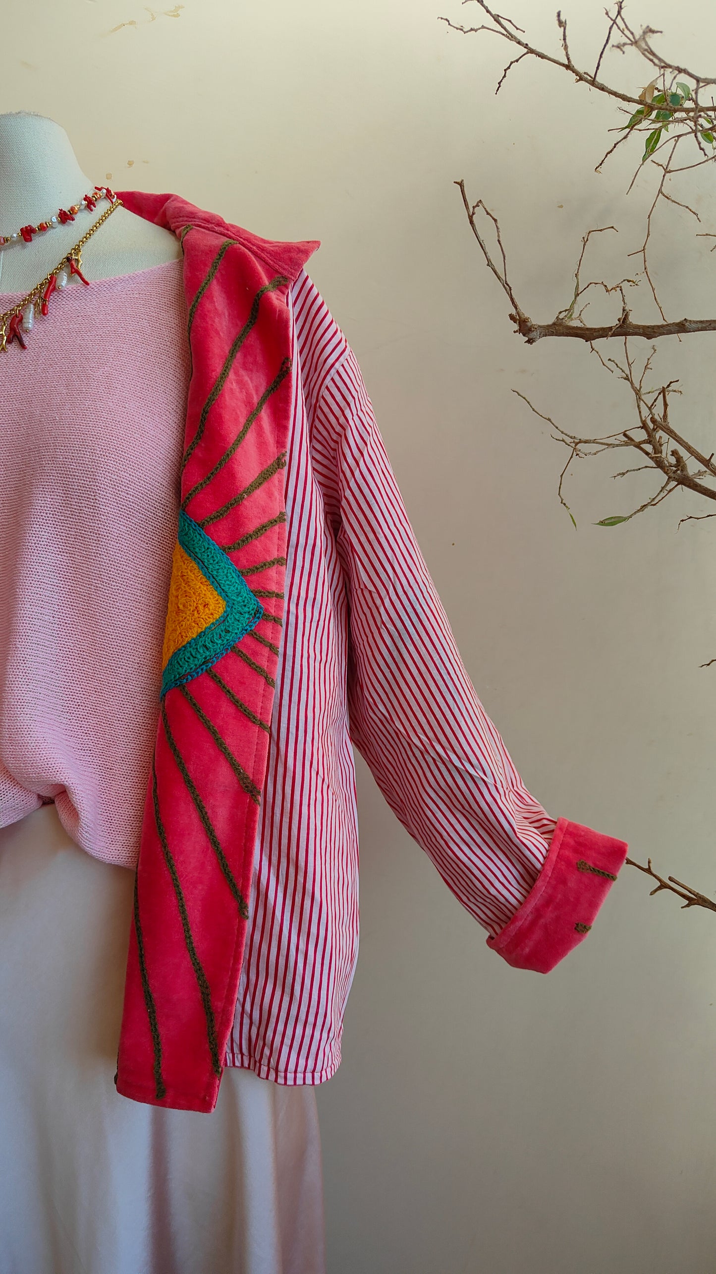 Giacca Boho con Tasche Laterali