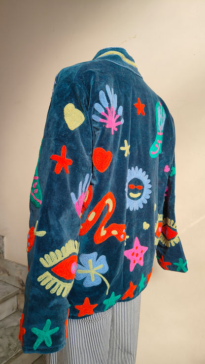 Giacca Boho con Tasche Laterali