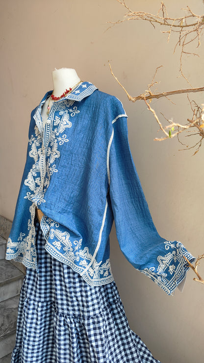 Camicia Ricamo Mediterraneo