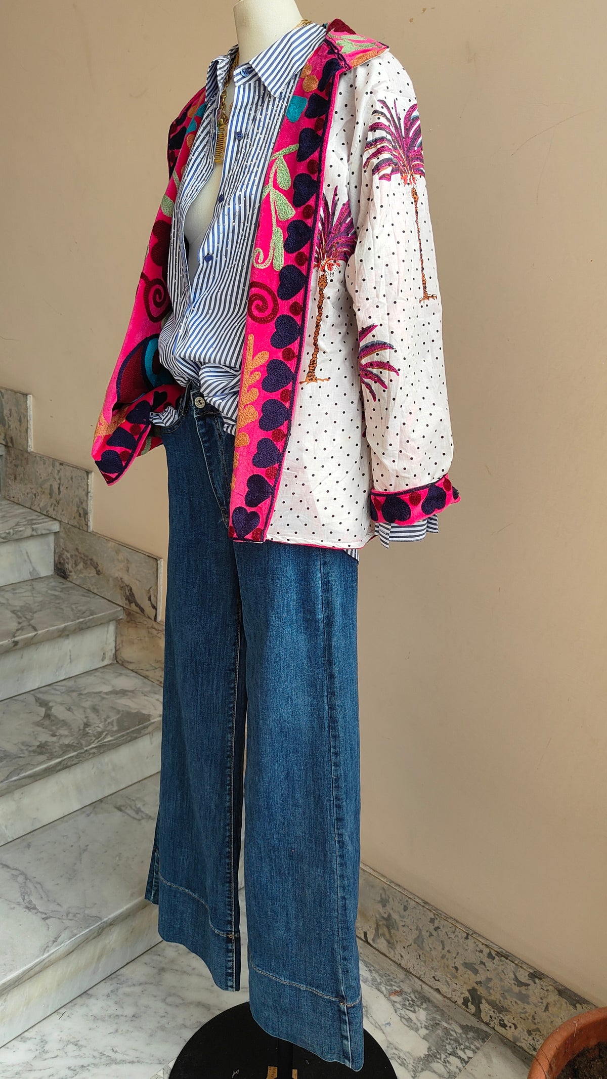 Giacca Boho con Tasche Laterali
