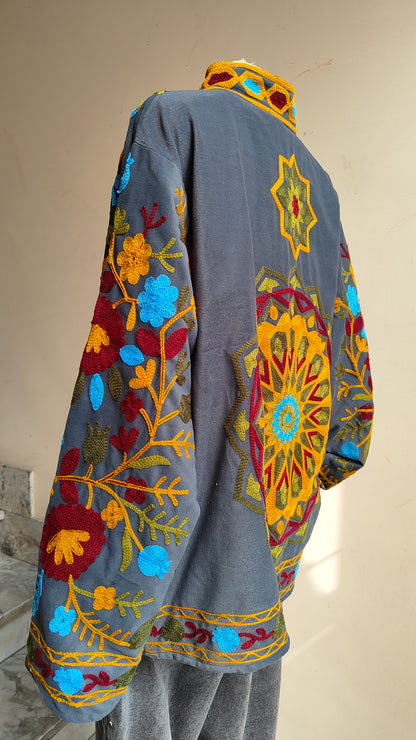 Giacca Boho con Tasche Laterali