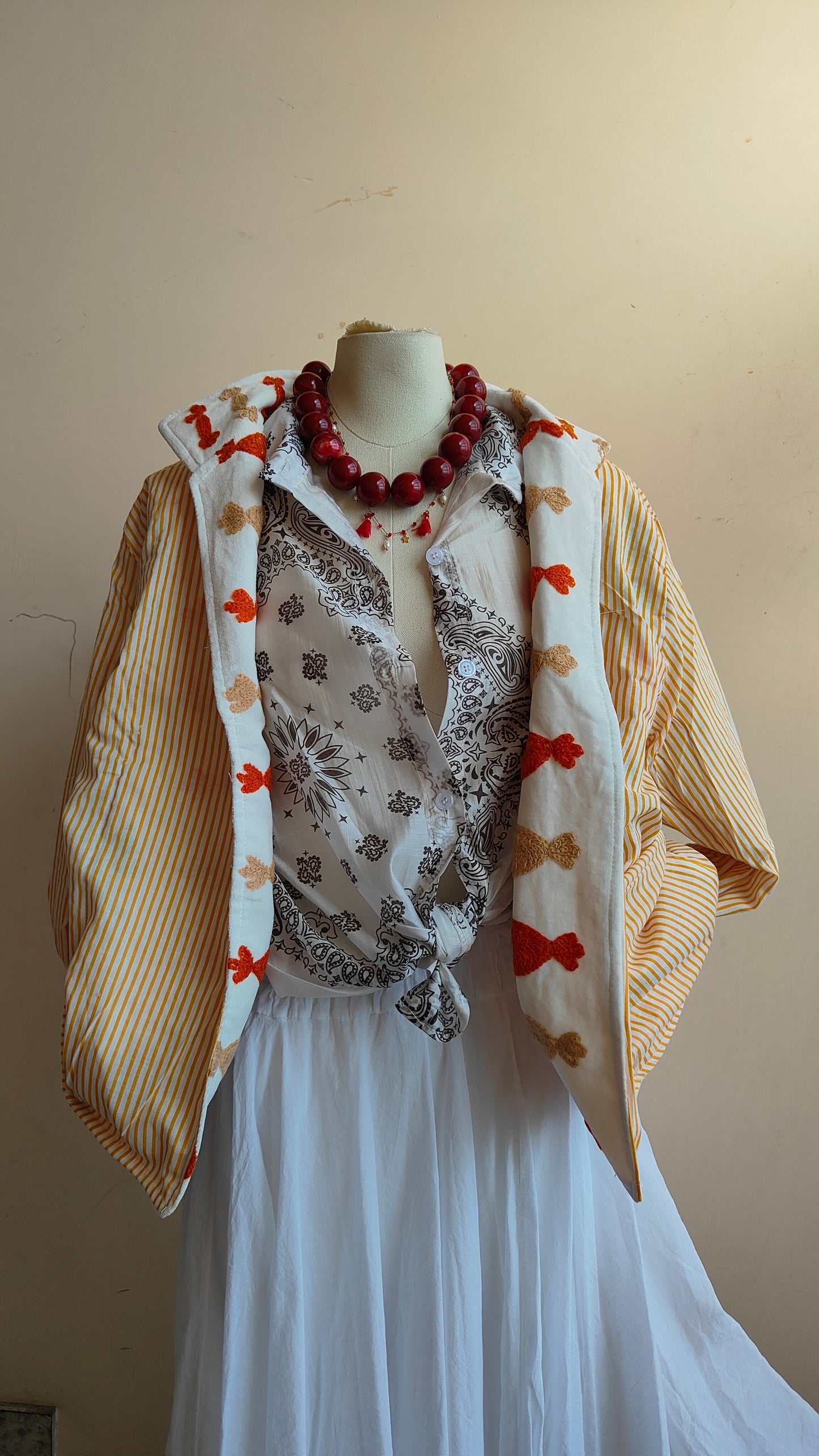 Giacca Boho con Tasche Laterali