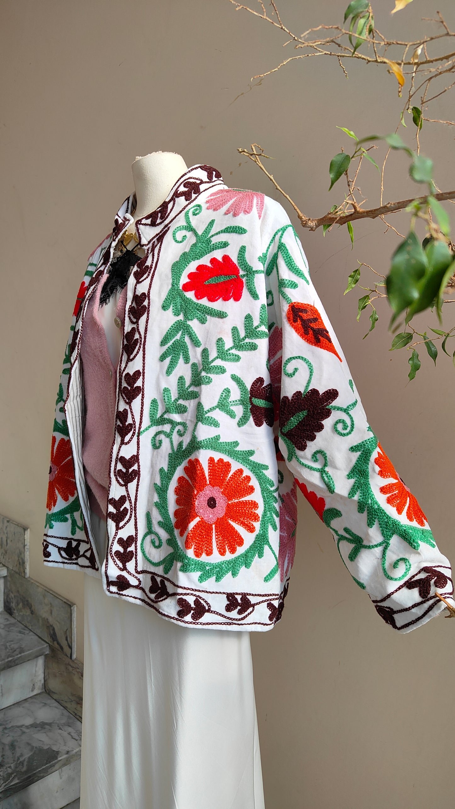 Giacca Boho con Tasche Laterali