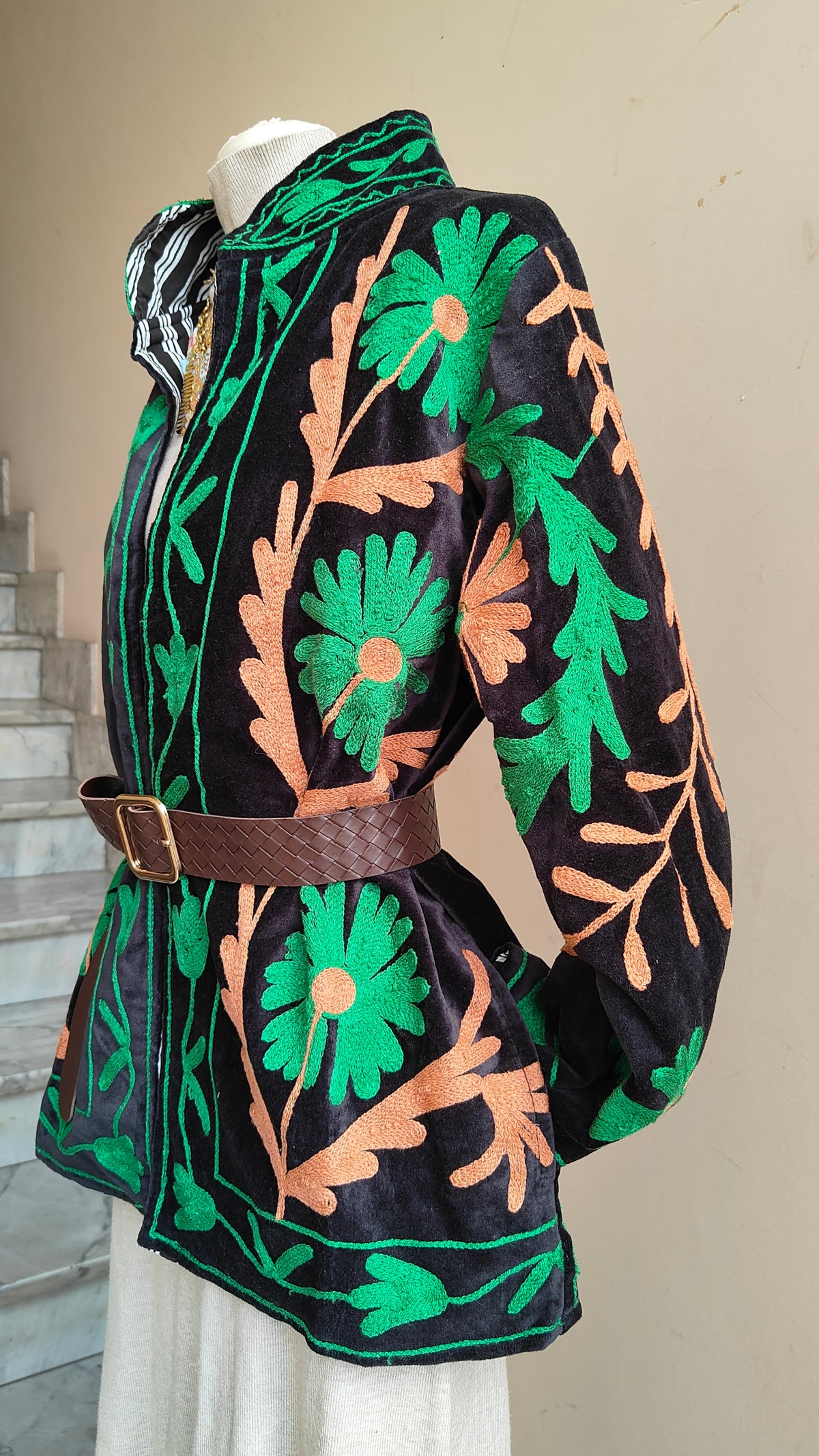Giacca Boho con Tasche Laterali