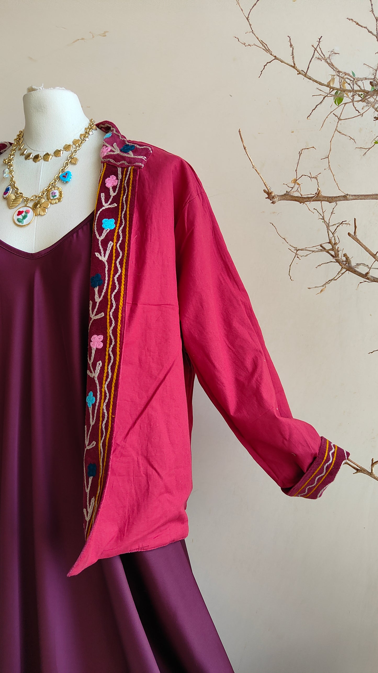 Giacca Boho con Tasche Laterali