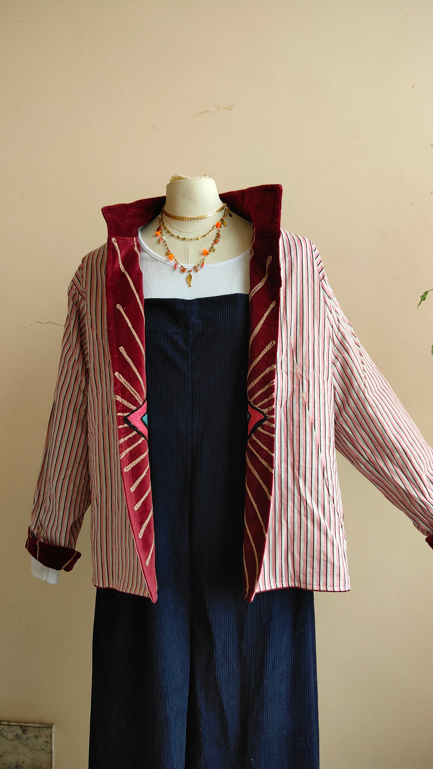 Giacca Boho con Tasche Laterali