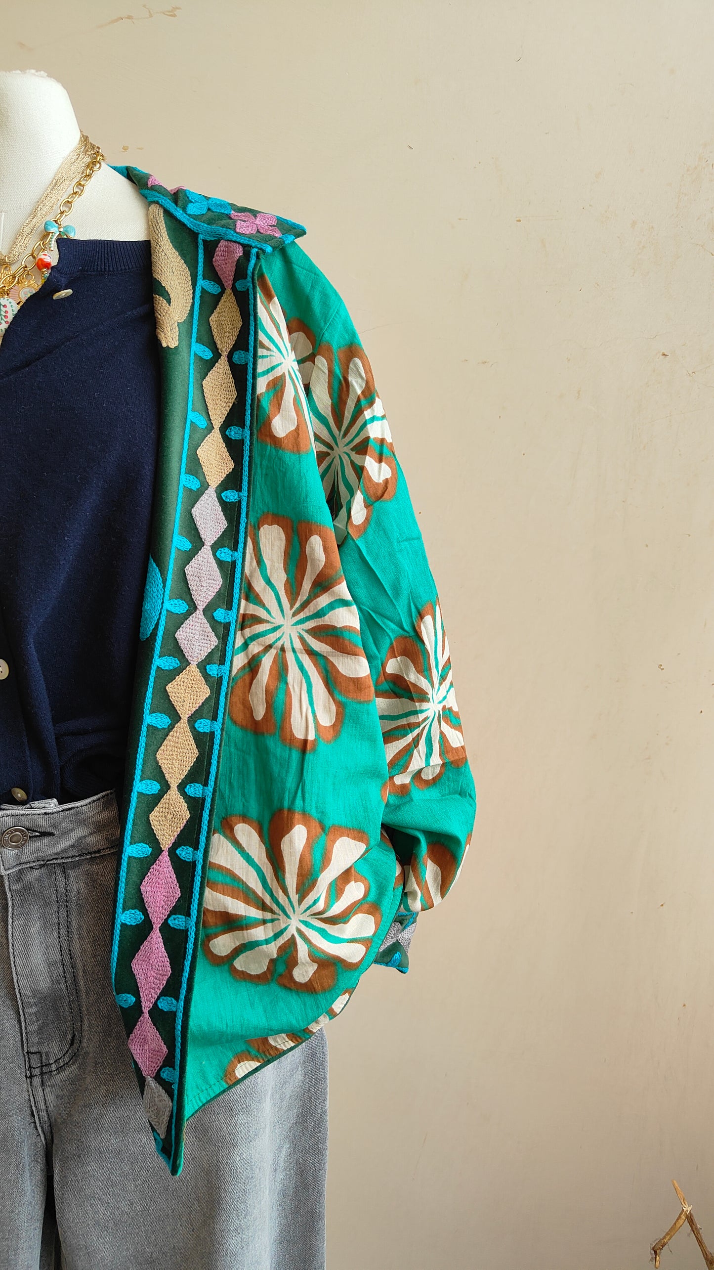 Giacca Boho con Tasche Laterali