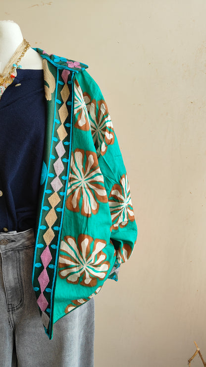 Giacca Boho con Tasche Laterali