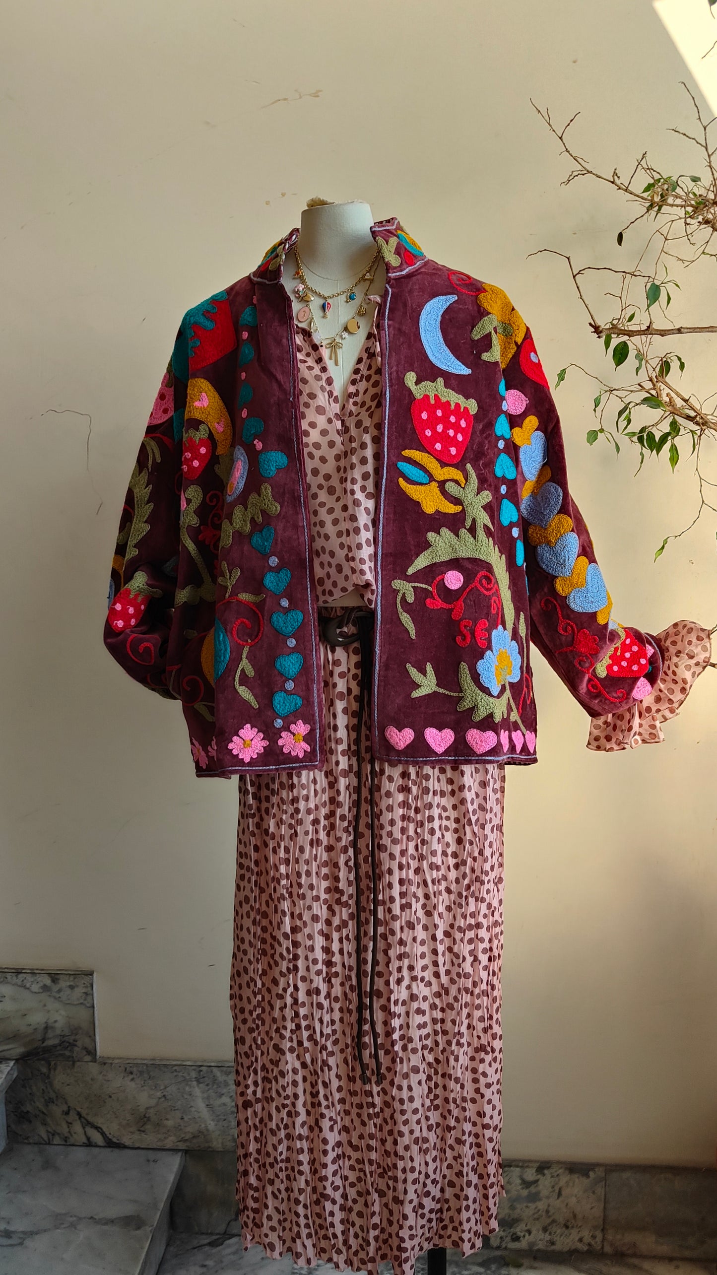 Giacca Boho con Tasche Laterali