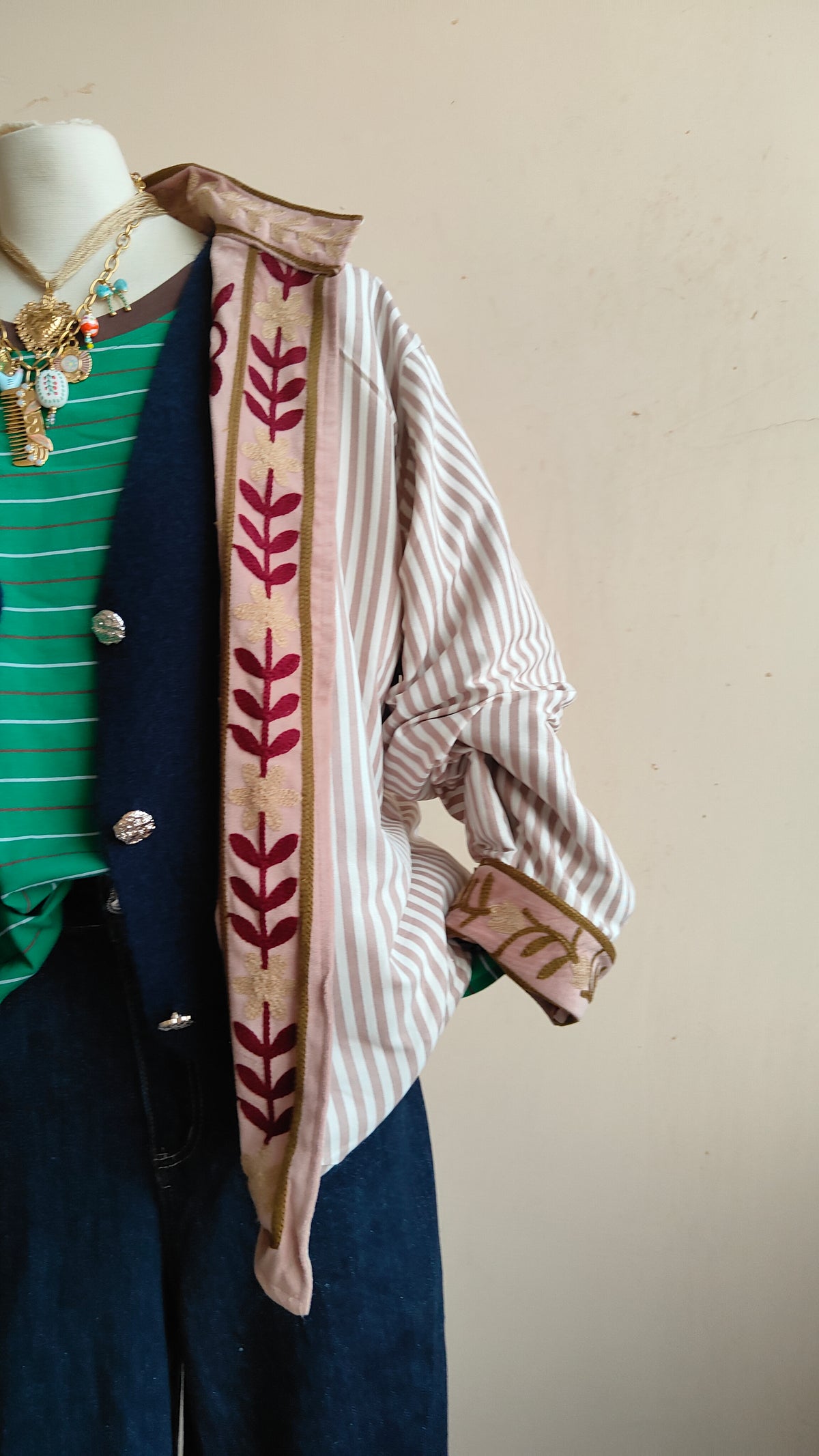 Giacca Boho con Tasche Laterali