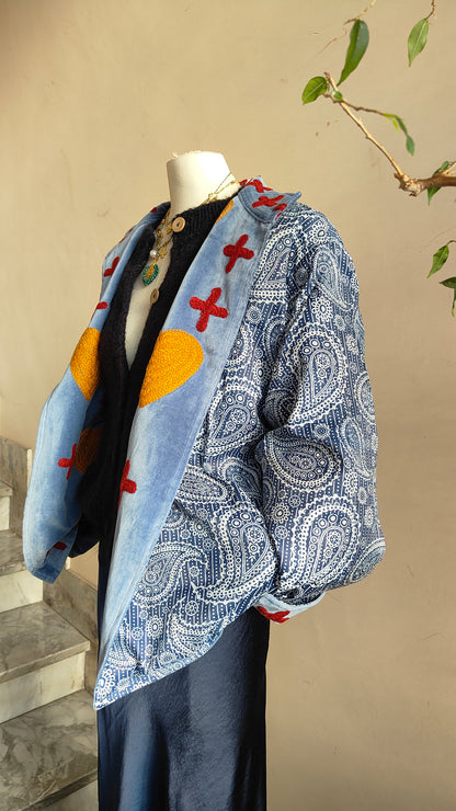 Giacca Boho con Tasche Laterali